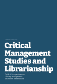 Cover for Critical Management Studies and Librarianship. Navy blue background with white text